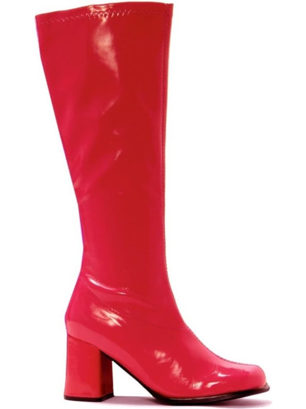 Women's Bright Red Knee High Fashion Boot 8 Inches Shoes Pull On Tall Round Toe